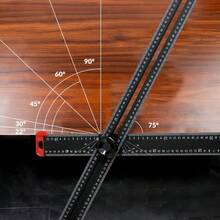 ไม้บรรทัดวัดมุมอเนกประสงค์, ไม้บรรทัดรูปตัว T, ไม้บรรทัดกำหนดตำแหน่งเจาะ 2-in-1, เครื่องมือสำหรับงานไม้, ไม้บรรทัดสี่เหลี่ยมแบบเต็มฟังก์ชัน - มัลติคัลเลอร์ - ดู 8