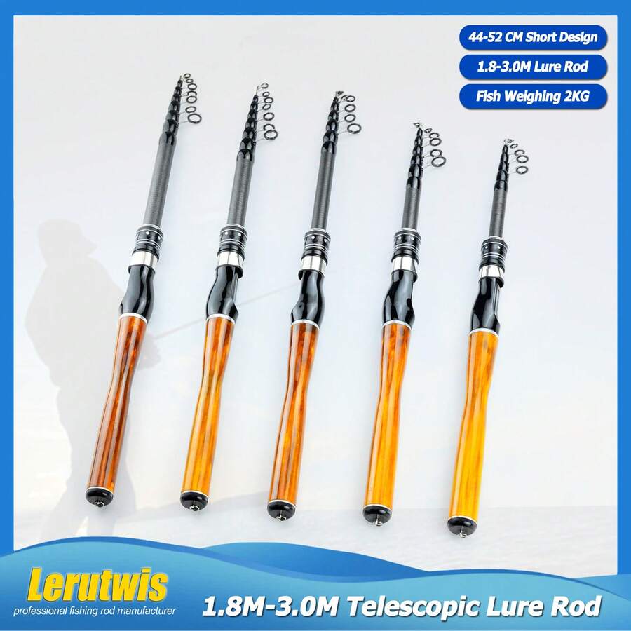 Cần câu cá di động dạng thu gọn 1.8m-3.0m kèm giá đỡ máy câu, cần câu máy câu mini, cần câu cá bỏ túi bằng sợi carbon dùng cho hồ/biển. - Nhiều màu - Xem 1