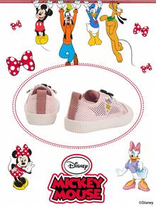 Disney 1 Pair  Collaboration Children's Sneakers, Suitable For Daily Wear, Festivals, Sports, Outdoor Activities, Comfortable, Non-Slip, Breathable (Boys' Sneakers, Boys' Skate Shoes, Children's Sneakers, Girls' Sneakers, Girls' Skate Shoes) - Pink - View 3