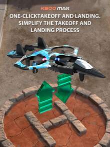 4DRC K500 Foam Toy Remote - Control Aircraft Model, With 360° Stunt Rolling & Circling Functions | Altitude Hold System | Beginner - Friendly Drone With LED Lights | USB - Rechargeable Remote - Control Plane, Perfect Gift For Boys' Birthday/Christmas/Halloween - Blue - View 10