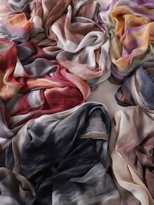 1pc Modest Hijab Asymmetrical Tie-Dye Tie Dye Muslim Headscarf, Soft And Breathable Modal Hijab Shawl - Multicolor - View 12