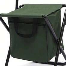 Silla Plegable Con Bolsa Para Camping Pesca Playa Picnic Exteriores y Actividades - Verde militar - Ver 5