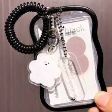 3英寸云朵造型照片卡套 - 透明保护套，带挂件钥匙扣 - 卡套+彈簧+掛飾 - 查看 3