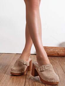 Clogs, Elegant Summer Sandals For Women - Khaki 1 - View 3