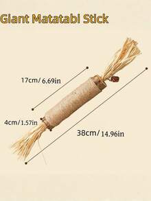 1根麻绳包裹的猫薄荷棒：互动宠物咀嚼玩具 - 彩色 - 查看 8