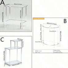 15.7 Inch Acrylic Crescent-Shaped Shaped Double-Tier Console Table With Storage Shelf, Suitable For Bedroom, Living Room, Entryway, Hallway (Transparent) - Multicolor - View 2