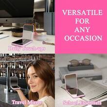 Mirrors Travel Essentials For Women Your Must Have Touch Up Mirror Stash It In Your Purse For Last Minute Edge And Lash Checks On The Go - 粉紅色-b - 查看 6