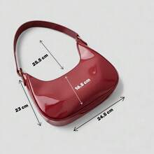 Santorini handbag Women's Baguette Bag, Spacious, Beautiful, Medium-Sized, Stylish, Casual Shoulder Bag - Ruby Red - 查看 2