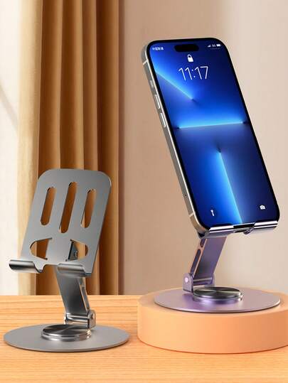 360° Rotatable Fully Aluminum Adjustable Phone Stand - Universal Size, Portable, Ergonomic Design, Comfortable Viewing - Suitable For Office, Streaming, Online Classes, TV Watching, Live Streaming, Compatible With IOS And Android Devices. Compatible With Android Phones, Ideal Gift For Family And Friends. Phone Stand, Phone Accessory Compatible With IPhone, Android Phone, Gift For Birthday, Family, Friends Gifts Birthday Phone Holder Phone Accessories Strong Load-Bearing