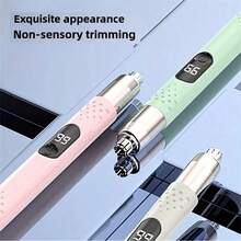 Portable Nose/Ear Hair Trimmer, 150mAh, Type-C, LED, Stainless Detachable Blades, Long Battery, Unisex, Sleek Design. - Multicolor - View 4
