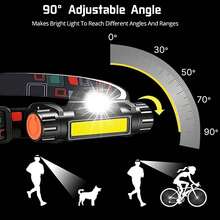 LiHangStar 1/2/4pcs Outdoor Super Bright LED Headlamp, USB Rechargeable Front Light, Adjustable Lighting Angle, Magnetic Headlamp Flashlight, Suitable For Camping, Running, Fishing, Emergency - High-brightness Headlamp - View 5