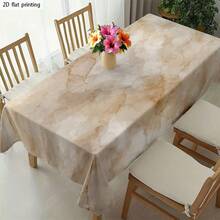 1pc Marble Pattern Tablecloth |   Soft, Stylish, Machine Washable, Suitable For Dining Tables, Tea Tables, Desks, Picnics, Outdoors, Weddings, Banquets, Tea Time, Available In Multiple Sizes, Polyester Material - 彩色 - 查看 8