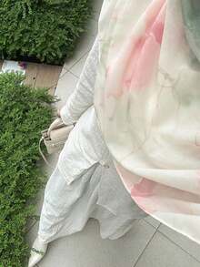 Bộ 1/2 khăn trùm đầu/khăn hijab bản rộng in họa tiết hoa kỹ thuật số dành cho nữ, kèm kẹp tóc, nhẹ, thoáng khí, mềm mại, chống nắng, thanh lịch, đa năng, phù hợp cho mọi mùa. - Nhiều màu - Xem 6