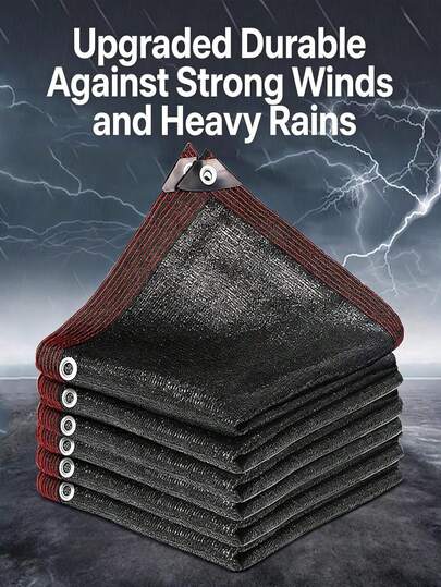 1pc Black/Coffee Color Sunshade Net, Sunshade Fabric, Various Sizes Black Sunshade Net Cloth, Densely Thickened Black Sunshade Fabric, Heat-Insulating Perforated Edge Home Garden Sunshade Net, Suitable For Outdoor Gazebo, Plant Greenhouse, Garden, Patio And Sunshade Canopy, Plant Sunshade Canopy, Lawn, Easy To Install.