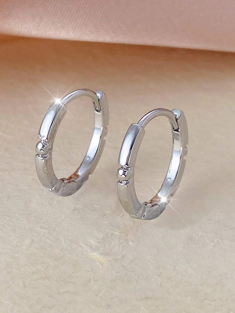 1件极简竹节指环耳环，小众优雅百搭金色耳环 - 耳環 - 查看 1