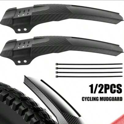 1 Set de guardabarros delantero y trasero para bicicleta, adecuado para bicicletas de montaña y de carretera, protectores aerodinámicos contra salpicaduras, ligeros y duraderos, protegen contra el barro, el agua y los escombros, fácil instalación compatible con la mayoría de bicicletas, adecuado para el transporte, el ciclismo al aire libre y diversas condiciones climáticas