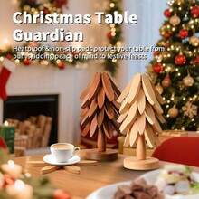 Natural Foldable Walnut Wooden Trivet Set - 4 Trivets + 1 Stand For Hot Dishes, Pot, Bowl, Teapot, Hot Pot Holders,Suitable For Valentine's Day, New Year Or For Keeping Food Warm In Restaurant Settings During Daily Operations. - Walnut - 查看 7