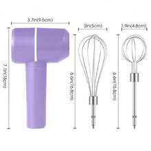 Cordless Hand-Held Electric Egg Beater, With 3-Speed Settings, Includes 2 Detachable Whisks - 21 Types Of Egg Beaters - View 4