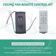 Universal Ceiling Fan Remote Control Kit Low Voltage 50w Dc Fan Light Driver Controller 6-Speed & Timing Remote - A - 查看 5