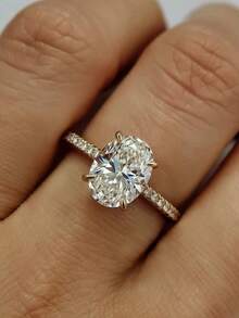 1 PC Gorgeous Cubic Zirconia Ring For Women For Valentine's Day Gift Wedding Anniversary Party Jewelry - Yellow Gold - View 2