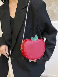 New Simple Fashion Versatile Personalized Fruit Chain Women Handbag,Fruit-Shaped Messenger Bag, Cute Novel Wallet, Yellow Shoulder Bag, Shiny Detail Handbag.Summer Beach Bag,Party Clutch,Kawaii Style Purse,Fashionable And Versatile Fruit Shaped Bag, Lovely Apple Crossbody Bag For Women, Perfect For Holidays And Street Fashion Y2K Sequin Patchwork Shoulder Bag, Fashionable Butter Yellow Bag For Women,Apple Shaped Bag,Fruit Crossbody Bag,Red Shoulder Bag,PU Leather Crossbody Bag,3D Apple Bag,Casual Daily Bag,Gift For Kids,Y2K Style Bag - 紅色 - 查看 7