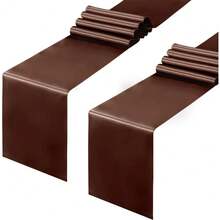 2-Pack Brown Table Runners, Satin Material & 108-Inch Length For Easy & Elegant Table Styling - màu nâu - Xem 1
