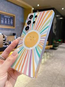 1pc Sun Pattern Transparent TPU Soft Phone Case, Anti-Drop Anti-Scratch Anti-Fingerprint, Precise Camera Cutout, Compatible With Samsung, Apple, Nothing, Pixel, - Clear - View 6