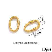 10件套不锈钢时尚扭纹椭圆形吊坠项链耳环手链连接件，DIY珠宝制作，适合日常佩戴 - 邊框吊墜 - 查看 17