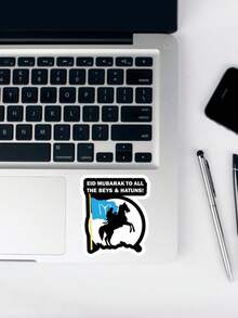 Adesivo Islâmico "Eid Mubarak" - Bandeira da Tribo Kayi e Decalque do Guerreiro Turco, Presente Único de Eid Al-Fitr para Beys e Hatuns, Adesivo de Fé Muçulmana para Laptop e Capa de Telefone - Multicolorido - Visão 5