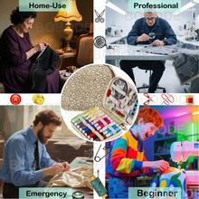 87PCS Printing Sewing Kit Pattern Sewing Set Travel Sewing Supplies With Zipper Sewing Kit Case, 87 PCS Professional Sewing Accessory For Emergency, Home - MY - View 6