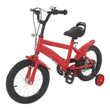 SHIOUCY 14'' Wheel Red Kids Bike, Adjustable Seat Children's Learning Bicycle With Auxiliary Wheels For Beginner Riding - Red - View 5