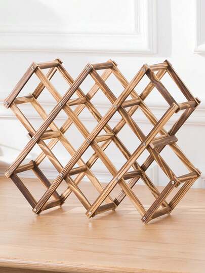 Foldable Wine Rack - Elegant, Space-Saving Wine Bottle Storage Rack, Kitchen And Dining Room Decor Rack. Wooden Wine Display Rack, Living Room Wine Cabinet, Vintage Creative Wine Rack, Wine Bottle Holder