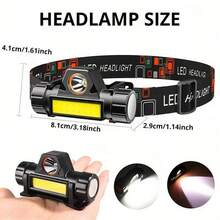 LiHangStar 1/2/4pcs Outdoor Super Bright LED Headlamp, USB Rechargeable Front Light, Adjustable Lighting Angle, Magnetic Headlamp Flashlight, Suitable For Camping, Running, Fishing, Emergency - High-brightness Headlamp - View 4