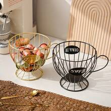 2pcs Iron Coffee Capsule Holder, Minimalist Modern Black & Gold Coffee Cup Design With "Coffee" Text, Suitable For Home/Office Capsule Storage, Small Items/Candy Organizer, Home Decor, Cafe Display, Photography Props - Multicolor - View 2