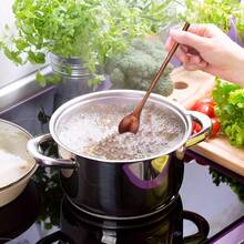 2pcs/4pcs Brown Wooden Long Handle Soup Spoons, Household Tableware Soup Spoon Rice Spoon Stirring Spoon, Suitable For Honey, Milk Tea Mixing In Kitchen - Multicolor - View 6