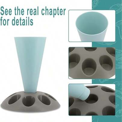 1pc Piping Bag Holder Stand Base, Plastic Cake Bag Rack Holder Suitable For Baking Tools Nozzle Slot Pipe Bag Holder For Home & Professional, Piping Bag Holder, Pastry Bag Holder, Icing Bag Holder, With 8 Nozzle Slots Piping Bag And Tip Holder, For Baking Accessories