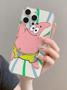 SpongeBob SquarePants 1件装 时尚创意线条艺术 - 大星星图案防震透明手机壳 适用于三星/ 11/12/12 Pro Max/14 Pro Max/15/15 Pro/16/16 Pro Max/17 及其他型号 - 彩色 - 查看 8