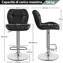 Barstools - สีดำ - หนัง - ดู 3