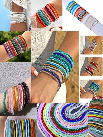 Aproximadamente 100 piezas de cuentas de arroz de resina de estilo bohemio de colores aleatorios, cuentas de color dorado mixto CCB para hacer joyas DIY para mujeres, collares y pulseras