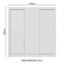 Ropero Closet Madesa 3 Puertas Color Blanco 03 - Blanco - Ver 3