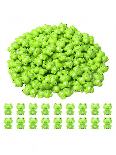 20pcs Mini Green Plastic Frog Figurines, Small Frog Decor Suitable For Fairy Garden, Miniature Dollhouse, Home Decor, Potted Plant DIY, Party Decoration