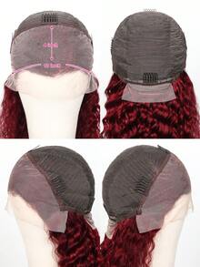 99J Burgundy Human Hair Wigs 13x4 Deep Wave Lace Front Wigs Human Hair Pre Plucked With Baby Hair Wigs Human Hair For Women 180% Density 99j Wigs Human Hair - S99J - View 5