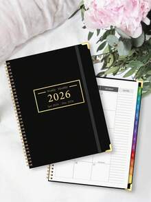Trees 2026 Monthly Planner Calendar With Monthly Tabs, 9.0" X 11.2", Minimalist Monthly Calendar Weekly Planner Notebook, Suitable For Work Planning, Study Notes And Personal Organization, School And Office Supplies - Monthly Planner - Black - View 3