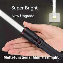 新款户外战术手电筒，伸缩变焦，可充电，高亮度光束，远射程，铝合金材质 - 手電筒 - 查看 1