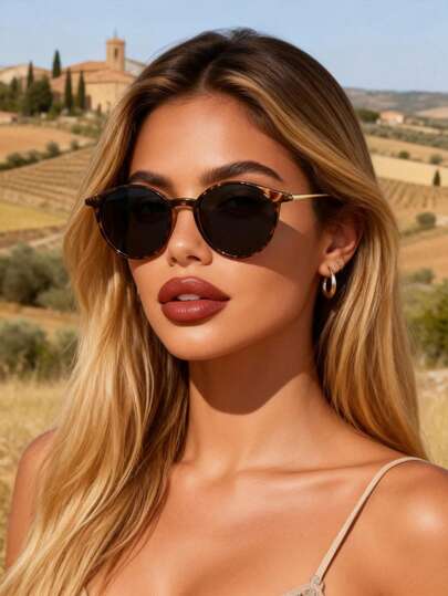 1pc Women Geometric Personalized Elegant Modern Simple Style Fashion Glasses For Outdoor Travel Musical Festival Street-Photography Accessories