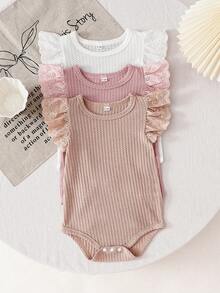 Áo liền quần không tay cho bé gái sơ sinh, áo hai dây mùa xuân/hè. - Nhiều màu - Xem 1