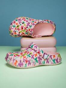 Sandalias planas de ancho ajustable, adecuadas para estar en casa, viajar, playa, con punta cerrada - Rosa - Ver 4