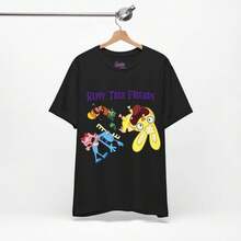 Happy Tree Friends Comfortable Women's Casual Tee - Lightweight Short Sleeve Shirt For Weekend, Home, Outdoor Brunch | Soft Round Neck Top - 黑色 - 查看 2