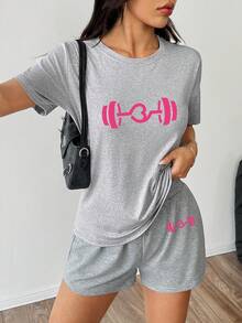 Bộ hai áo thun nữ tay ngắn kiểu dáng thường ngày. Bạn có thể thêm văn bản/hình ảnh của riêng mình (thiết kế huy hiệu/logo công ty/ảnh gia đình/ảnh tự chụp). - màu đen - Xem 2