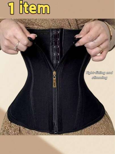 1件黑色运动健身塑身腰带，采用透气网眼设计，简约时尚，适合瑜伽、跑步和日常锻炼，是理想的健康生活方式礼物，也是塑形腰带的理想配件。